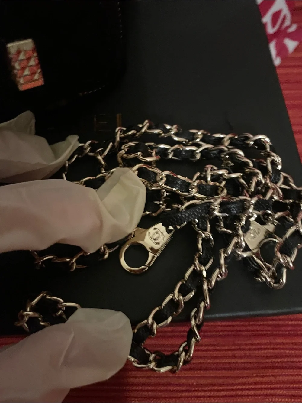 Make up Black Quilted Bucket Bag with Gold Hardware
